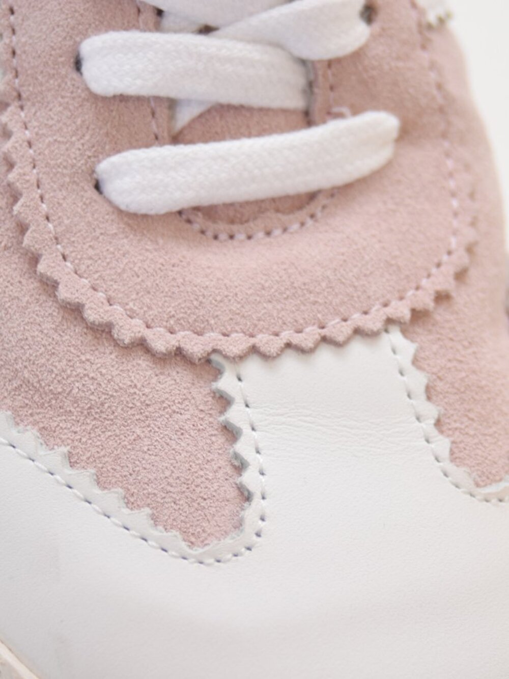 PAIGE Brie Sneaker Pink Suede Leather Low Top Shoes Size 8.5 Womens - Picture 13 of 15